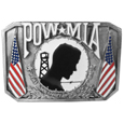 POW MIA Enameled Belt Buckle